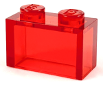 Parts Brick 1 X 2 Without Bottom Tube 3065 - Trans-red