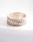 Mixed Metal Fine Diamante Ring 5-PACK - M l