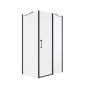 Shower Door Pivot And Fixed Panels Remix Black With Clear Glass 80X120X195CM