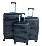 Jet Smte Le Emporer 3-PIECE Suitcase Set Unbreakable Pp Material Luggage Black With Keychain