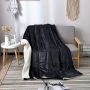 Nu Dekor - Reversible Sherpa Soft Fleece Throw Blanket - Black - 180X200CM