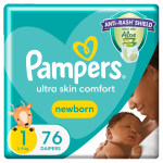 Pampers Anti-rash Shield Taped Size 1 2-5 Kg 76 Nappies Lotion With Aloe
