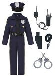 Viyorshop Kids Police Officer Costume Set For Halloween Cosplay Dress Up 5-7 Years