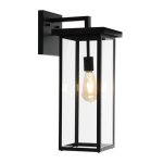 Ormus Metal And Glass Outdoor Wall Light - Black