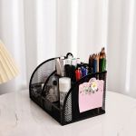 Multi-compartment Metal Mesh Desk Organizer