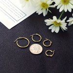 4 Pairs Trendy Golden Stainless Steel Large Coil Leverback Earrings Hoop Earrings Suitable For Women's Daily Wear Earrings Jewel