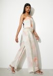 Co-ord Sequin Side Stripe Wide Leg - Soft Focus Window Check