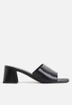 Block-heeled Mules - Black