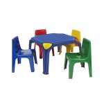 Kiddies Table With Pencil Groove And Holder Blue