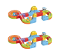 2PACK-59PCS Electric Maglev Train Track Stacking Toy For Children