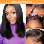 Glueless Bob Wigs Human Hair Pre Plucked Natural Hairline Straight Short Bob Wig 180% Density 4X4 Lace Closure Wig Human Hair Fo