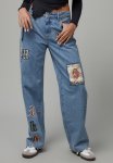Hype Mid Rise Skate Jean - Mid Blue lettering
