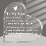 1PC Acrylic Heart Plaque Father's Day Gifts For Husband From Wife Gifts For Husband Boyfriend Anniversary Birthday Valentine's D