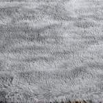 Smte Large Fluffy Shaggy Fur Rugs Grey &white With Keychain