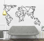 Origami World Map Wall Sticker