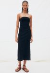 Ribbed Bandeau Dress - Black