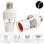 1PC E27 Motion Sensor Light Socket 360 Pir Induction Adjustable Delay Time Standard Bulb Shape Hardwired 85V-265V Operating Volt