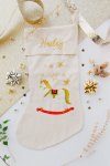 Embroidered Christmas Stocking - Nutcracker Rocking Horse
