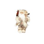 Goldair Gold And White Tartan Santa 30CM