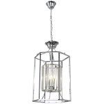 Polished Chrome Chandelier With Crystals Light Fitting 3 X 60W 11W Ses
