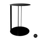 Sofa Arm Metal Side Table Black White - White