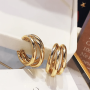 1 Pair Creative Elegant Layered Hoop Earrings Retro Geometric Style Earrings Holiday Gift