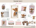 Cot Duvet Bedding Pink Baby Cow Set