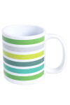 Mug 11OZ Porc Glaze Circle stripe Green