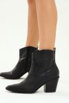 Ladies Branded Pointed Tip Block Heel Ankle Boot