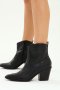 Ladies Branded Pointed Tip Block Heel Ankle Boot