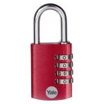 4-DIAL 38MM Aluminium Combination Padlock - Red