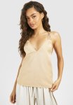 Ring Detail Linen Look Cami - Stone