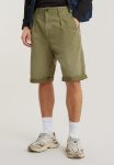 G-star Raw Pleated Chino Short Draper Dobby - Smoke Olive
