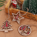 Wooden Christmas Tree Ornament Set 7CM 6 Pieces