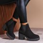 Women's Chunky Heeled Chelsea Boots Thermal Elastic Slip On Short Boots Winter High Heeled Boots