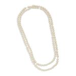 Cream Long Pearl Necklace