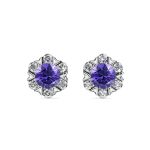 DESTINY Petal February amethyst Birthstone Earring With Swarovski Crystals