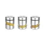 3 Piece Canister Set With Viewing Window Silver
