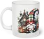 Christmas Gnome Frosted Design 5 Glass Coffee Mug 300 Ml