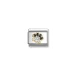 Composable Classic Link Paw Print Black & Silver Glitter
