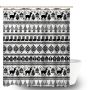 Fair Isle Pattern Shower Curtain With Grommets 180X180CM Bath Curtain