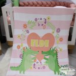Fleece Blanket Crocodile Love