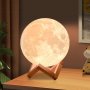 2024 Moon Lamp With 128 Colors - USB Rechargeable LED Table Light Touch Control Adjustable Brightness Perfect For Bedroom Decor & Birthday Gifts