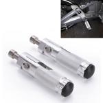 Speedpark 1 Pair Universal Folding Footrests Footpegs Foot Rests Pegs Rear Pedals Set 8MM Install Bolts Silver