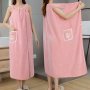 1pc Women's Towel Wrap Bathrobe Quick Drying Spa Wrap Towel With Thick Straps Flower Pattern Wearable Bath Skirt Absorbent Bath Wrap Towel For Home