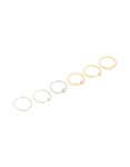 Mixed Metal Surgical Steel Open Nose Rings 6-PACK