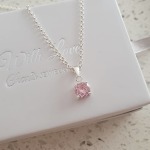With Love 925 Sterling Silver Pink October Birthstone