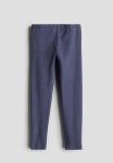 Ribbed Jersey Leggings - Steel Blue