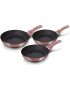 I-rose Collection Titanium Coating Fry Pan 3-PIECE Set Pink