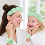 Spa Headband And Wristband Set For Face Washing And Skincare
